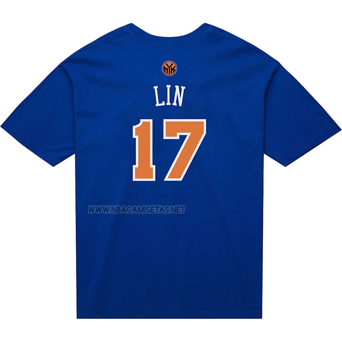 Camiseta Corta Manga New York Knicks Jeremy Lin NO 17 Azul